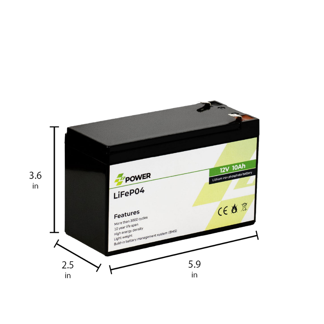 Z1Power 12V 10Ah LiFePO4 Battery
