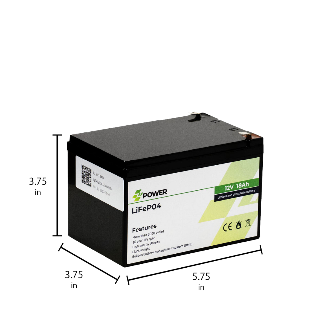 Z1Power 12V 18Ah LiFePO4 Battery