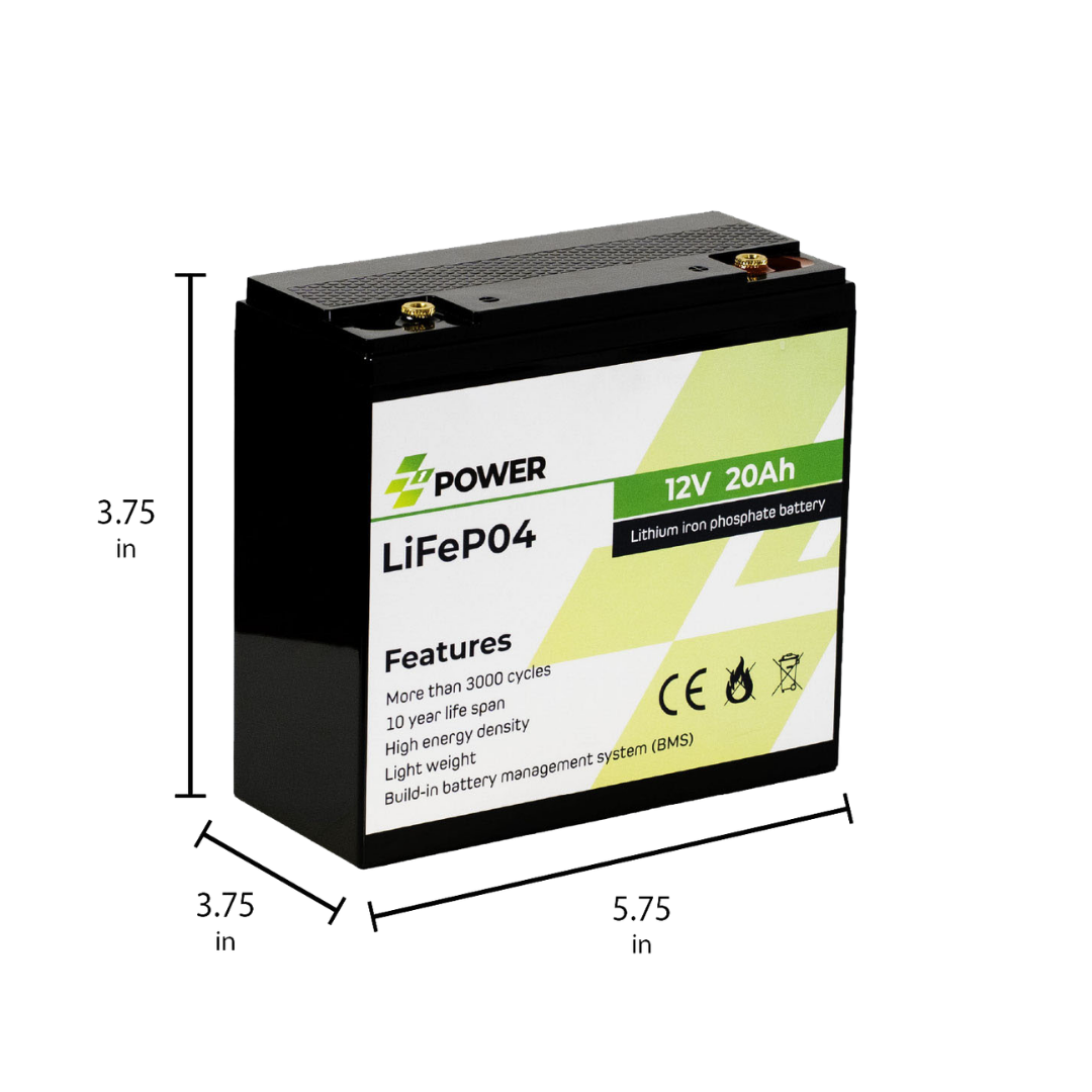 Z1Power 12V 20Ah LiFePO4 Battery