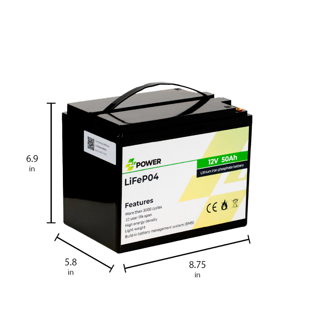 Z1Power 12V 50Ah LiFePO4 Battery