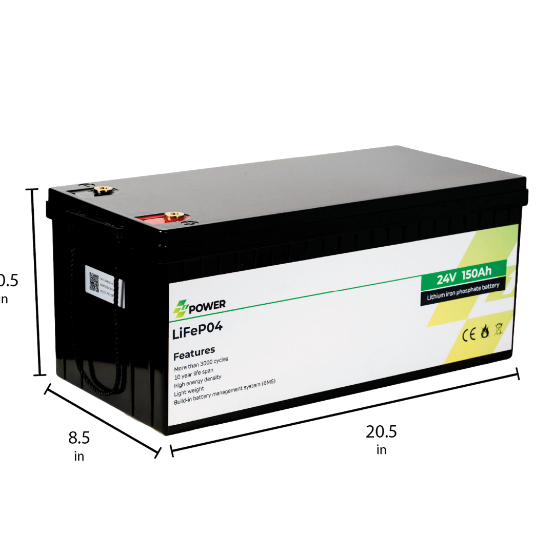 Z1Power 24V 150Ah LiFePO4 Battery