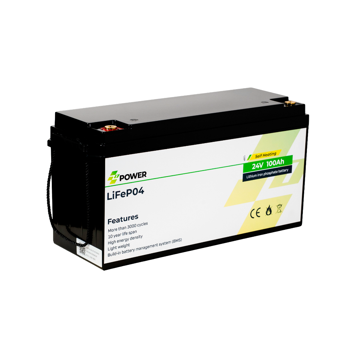 Z1Power 24V 100Ah LiFePO4 Battery (Self-Heating)